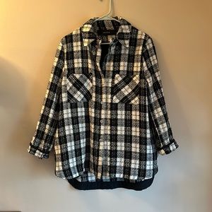 Zara Plaid Shacket Jacket Coat